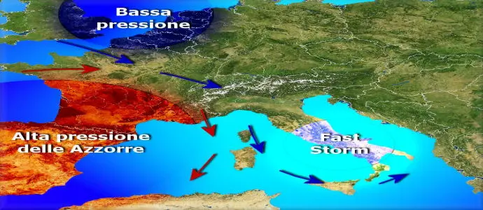 Meteo: Temporali con Fast Storm poi Anticiclone Azzurro