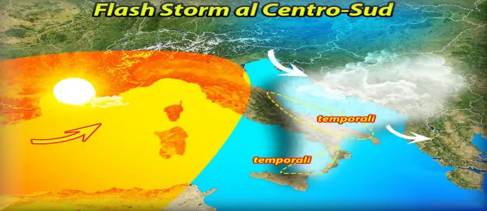 Meteo: Flash Storm, fenomeni temporaleschi e grandinate. Venti Forti e Mareggiate!