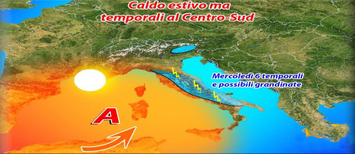 Meteo: Caldo estivo ma attenzione ai temporali sui rilievi