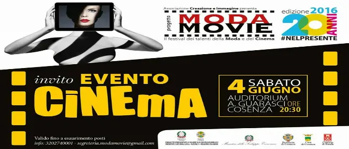 Musica e immagini protagoniste della Serata Evento Cinema Moda Movie 2016