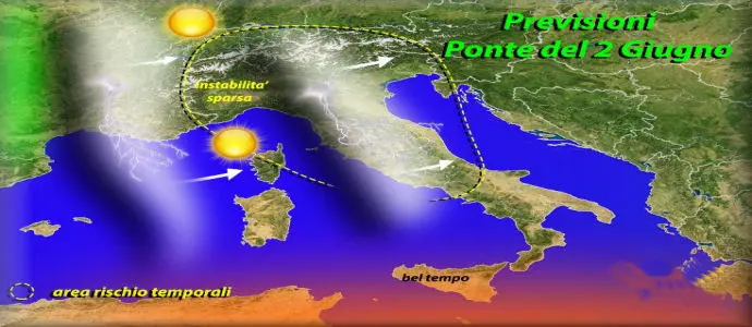 Meteo: Giorno 2-3-4-5 Giugno ecco il ciclone Valchirie con piogge e temporali al Centro-Nord