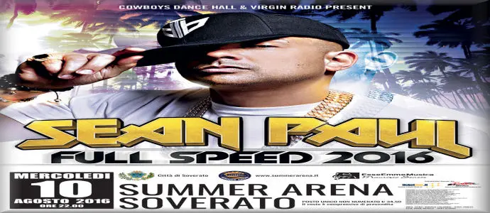 Alla Summer Arena di Soverato, ecco il rapper giamaicano Sean Paul. Il concerto il 10 agosto