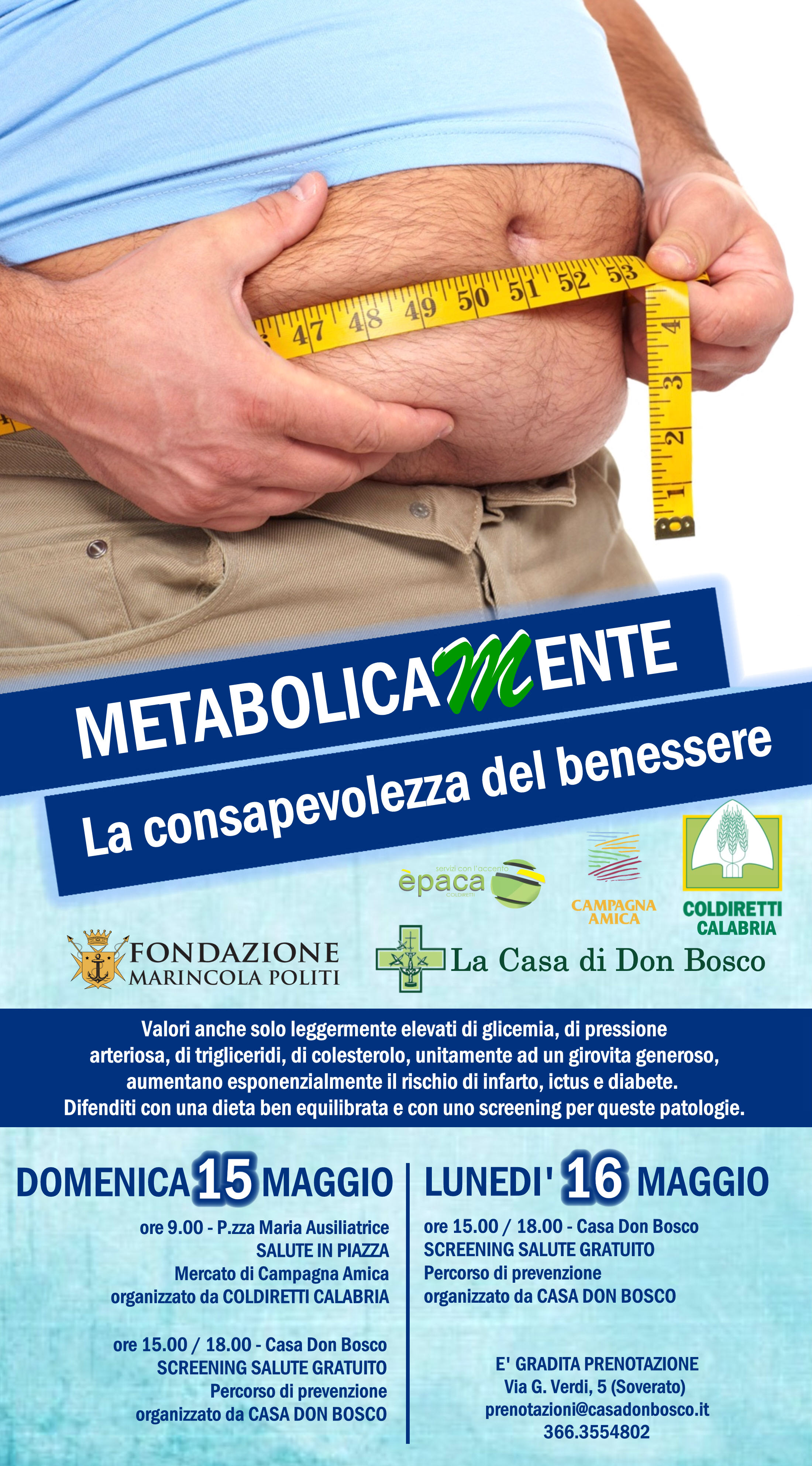 Soverato, al via "MetabolicaMente": la manifestazione di Casa Don Bosco e Coldiretti Calabria