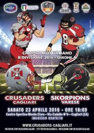 Crusaders Cagliari: nella prima casalinga ospitano gli Skorpions Varese
