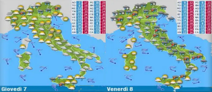 Meteo: ecco Isabel, Sicilia e Calabria nubifragi violetnti su Milano, Verona, Brianza, Bergamo