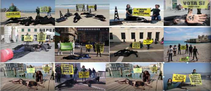 Flash mob di Greenpeace in 22 città di tutta Italia: "Oil Men" contro le trivelle [Foto]
