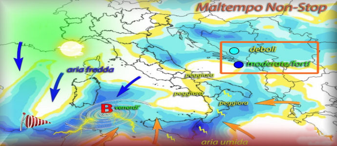 Meteo: Primavera al Nord, intenso maltempo al Centro-Sud