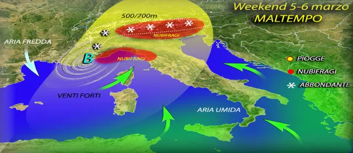 Meteo: Ecco Davide. Nubifragi in Liguria e Toscana. Nel weekend ancora neve e temporali