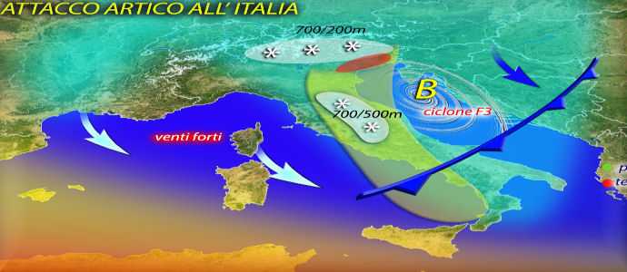 Meteo: Sciabolata artica marzolina, temporali e neve sull'Italia