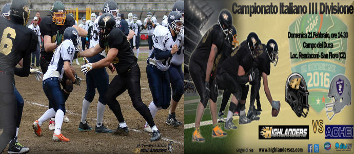 Football Americano: Highlanders Catanzaro sfida contro gli Achei di Crotone