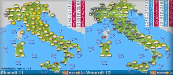 Meteo Ecco "Panta Rei" sul Weekend di San Valentino, Pioggia su Toscana, Lazio, Campania e Calabria