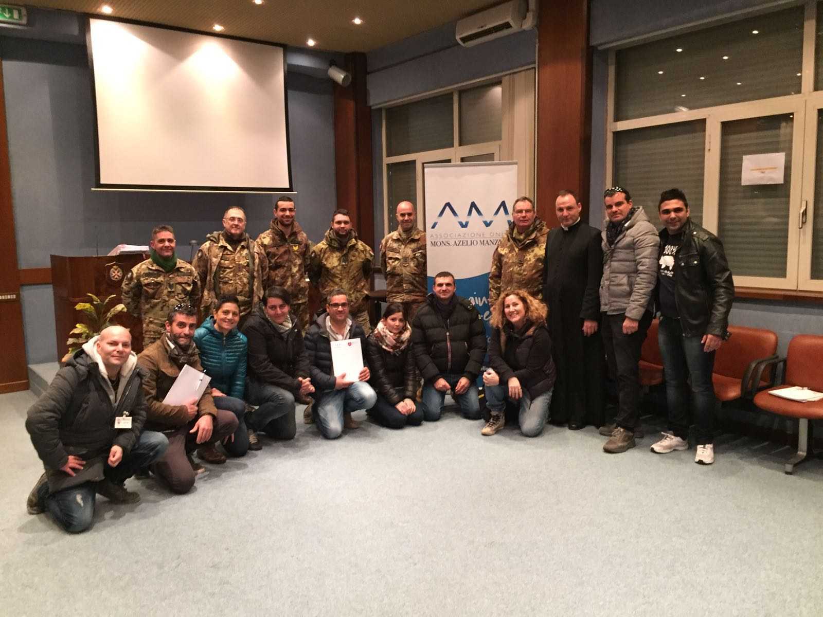 Associazione Manzetti e il Corpo Militare dell'A.C.I.S.M.O.M.  insieme per  il primo soccorso