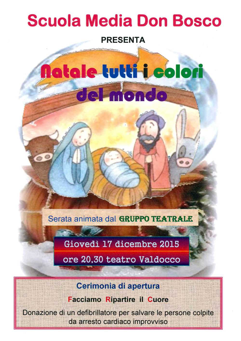 "Facciamo ripartire il cuore"- festeggia il Natale a Torino con la donazione di un defibrillatore