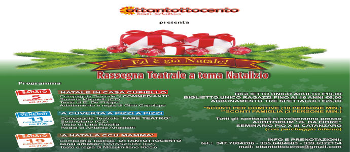 A Catanzaro la mini rassegna teatrale di Natale