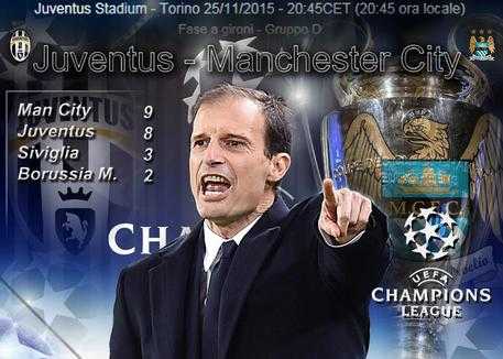 Champions League, Juventus-Manchester City, Allegri: "Ci giochiamo il primo posto"