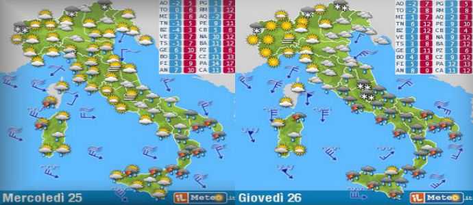 Meteo: Ciclone sull'Italia freddo polare.Temporali su Puglia, Basilicata, Calabria e Sicilia