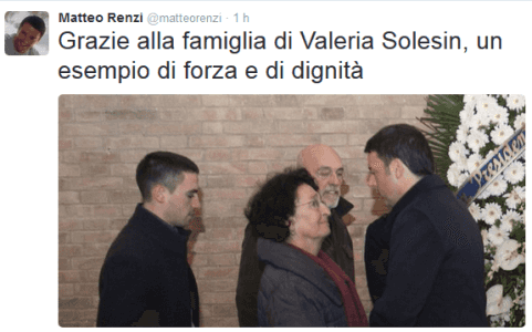 Renzi a Venezia per ultimo saluto a Valeria Solesin