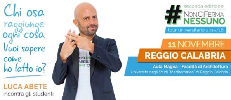 Il Tour #NonCiFermaNessuno, con Luca Abete, fa tappa a Reggio Calabria