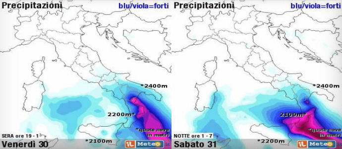 Allerta Meteo: Pericolo alluvione in Calabria e poi Sicilia. Catania in pericolo