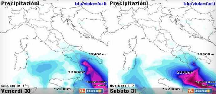 Allerta Meteo: Pericolo alluvione in Calabria e poi Sicilia. Catania in pericolo