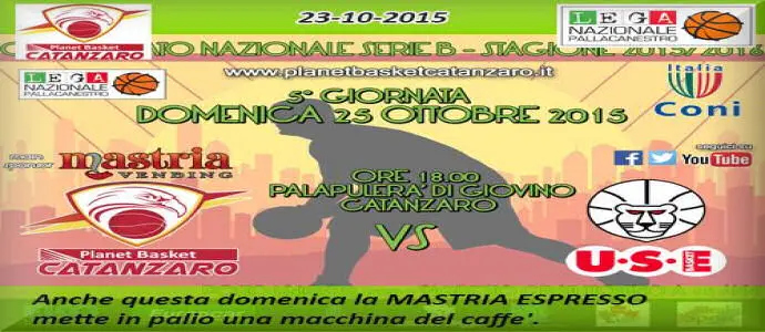 Basket serie B: Mastria Vending Cz: domani sfida contro Empoli