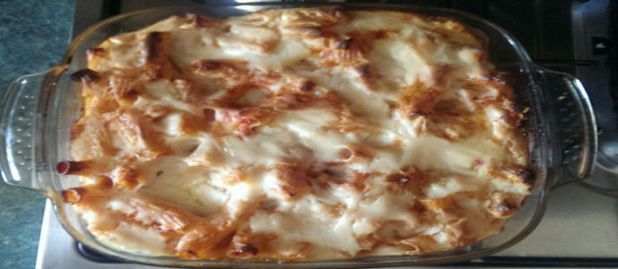 Rigatoni ai peperoni gratinati al forno