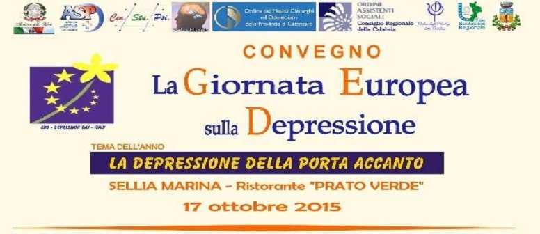 Sellia Marina (CZ), il 17 ottobre si celebra "La Giornata Europea sulla depressione"