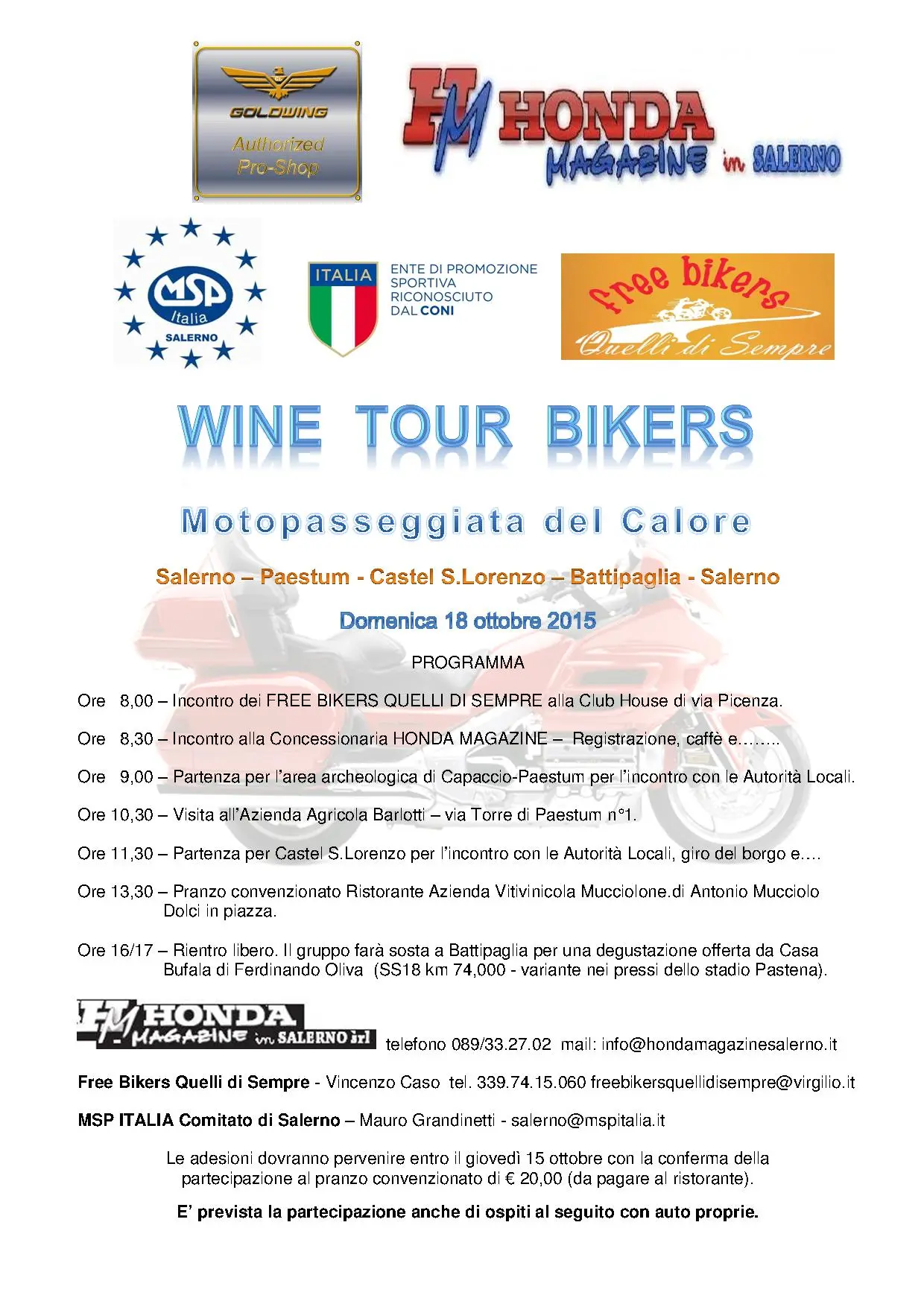 Wine tour bikers - 8^ Motopasseggiata del calore