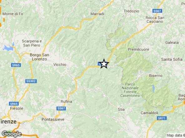 Terremoto tra Firenze e Forlì: registrate otto scosse, la più forte di magnitudo 2.7