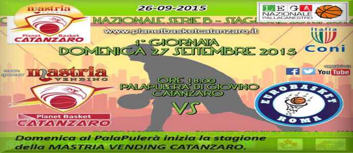 Serie B di pallacanestro: Domenica al Palagiovino inizia la stagione della Mastria Vending Catanzaro