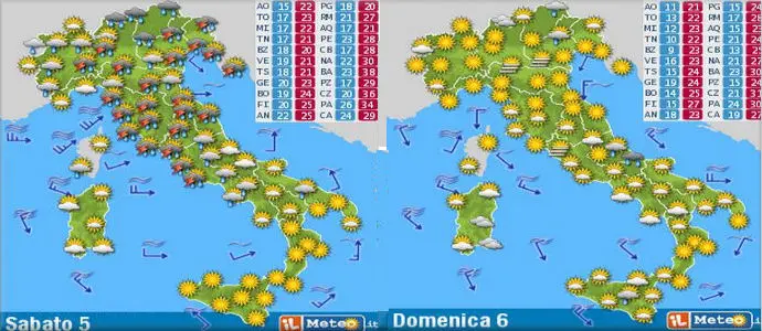 Allerta Meteo: Nubifragi al Centro-Nord, specie a Roma poi anticiclone settembrino Bacco