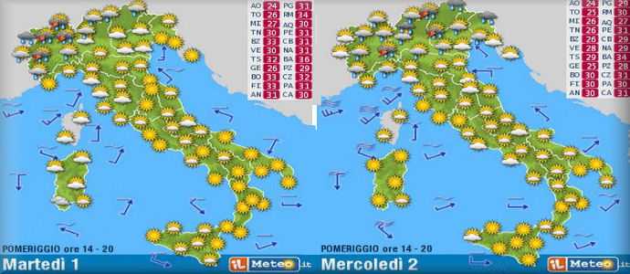 Meteo: Ancora caldo estivo. Nubifragi da giovedì notte- Venerdì a Milano