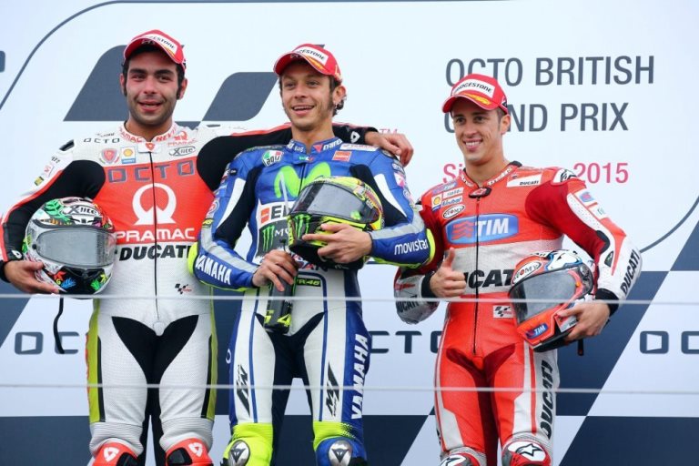 Podio tricolore al MotoGp 2015 di Silverstone: il ternano Danilo Petrucci al 2° posto