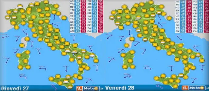 Meteo: Ecco l'estate di AUGUSTO! fino al 2 settembre, caldo fino a 37°, poi piogge e più fresco