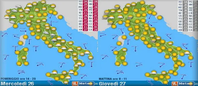 Meteo:Tutto sole. Ecco AUGUSTO! Super caldo fino a 36/37°