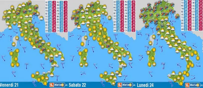 Meteo: Oggi più sole. Da Domenica forte maltempo su Lombardia Triveneto Piemonte e Liguria Poi Caldo