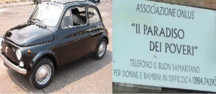 Rubata auto "Paradiso dei poveri" a Cosenza, appello associazione aiutateci a trovarla BG 873 VZ