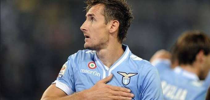 Lazio: previsto stop di almeno 20 giorni per Klose