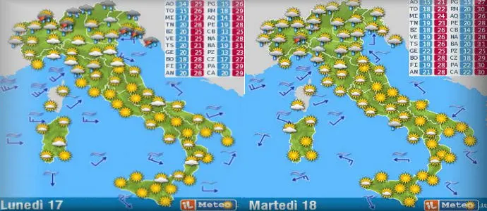 Meteo: Pioggie al Nord, sole Centro e al Sud, poi ciclone Troy da martedì sera