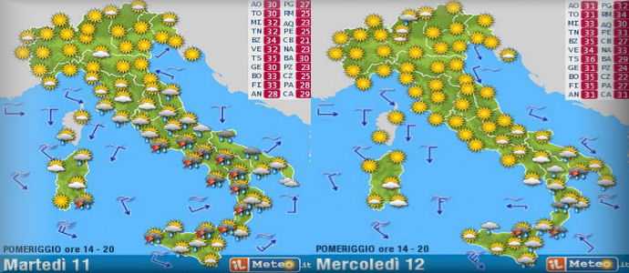 Meteo: Allarme nubifragi in arrivo su Sardegna orientale e Sicilia settentrionale. Poi BURRASCA