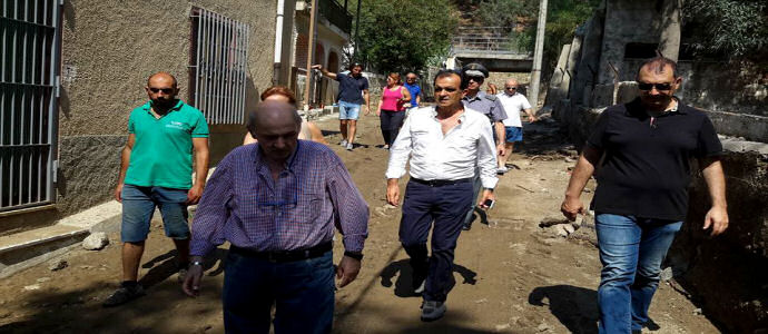 Nubifragio a Caminia, sopralluogo del presidente della provincia di Catanzaro, Enzo Bruno [Foto]