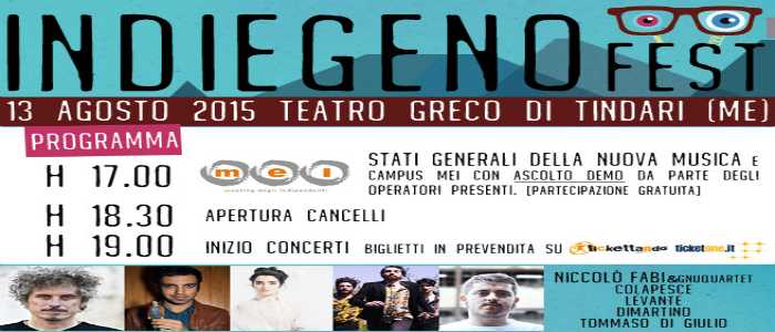 Indiegeno Fest, ad agosto nel Teatro Greco di Tindari