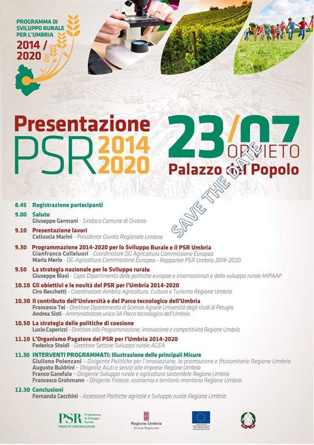 Orvieto, nuovo programma sviluppo rurale 2014-2020