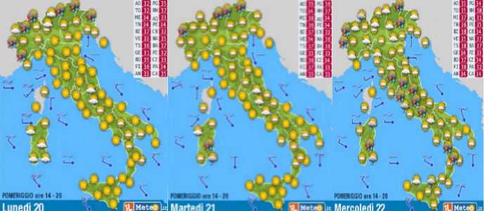 Meteo: L'occhio infuocato di Caronte sull'Italia sara Hot Storm". Tempesta di caldo e afa