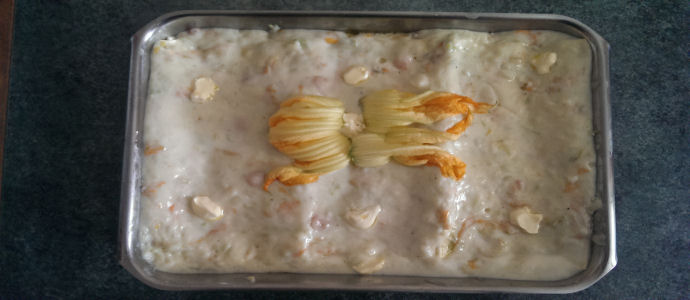 Lasagne con fiori di zucca