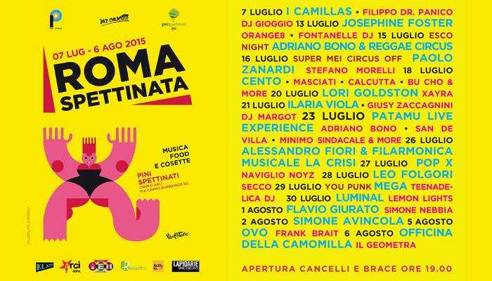 Roma Spettinata "Ecco il programma oltre 10 concerti"