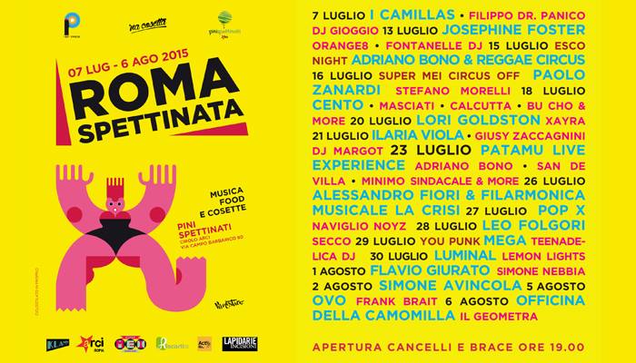 Roma Spettinata "Ecco il programma oltre 10 concerti"