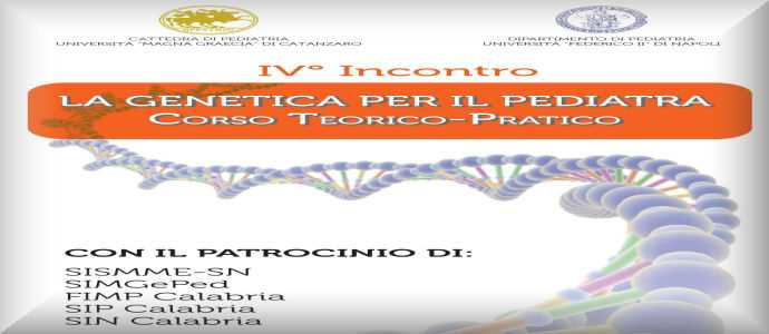 "La genetica per il pediatra" Domani al via il IV incontro del corso teorico-pratico