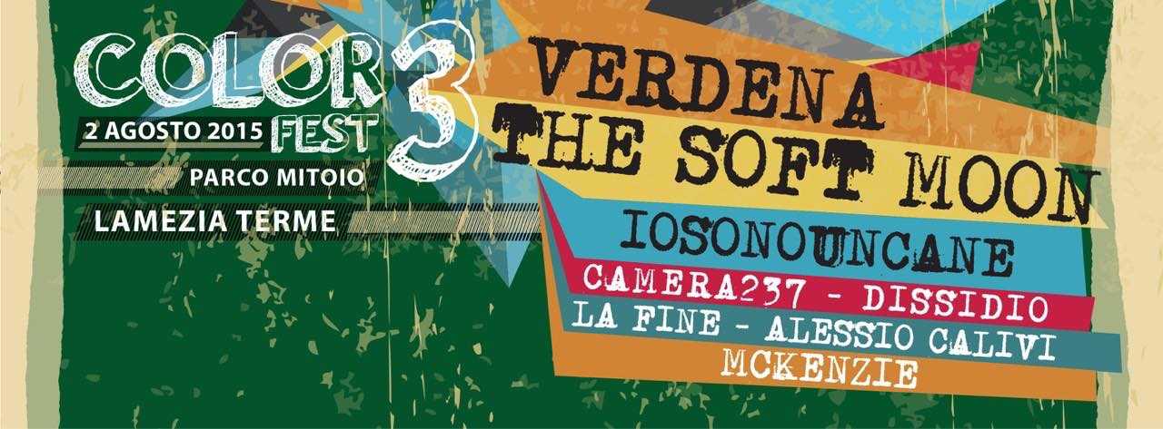 COLORfest 3: appuntamento a Lamezia il 2 agosto, sul palco i Verdena, The Soft Moon e IoSonoUnCane