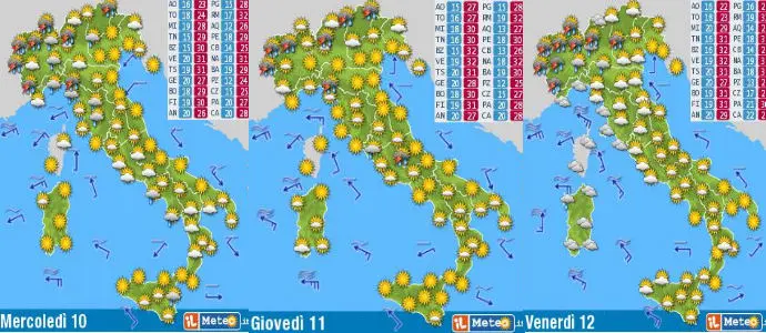 Meteo: Supercaldo, tantissimi temporali da Domenica ma Scipione protegge il Sud